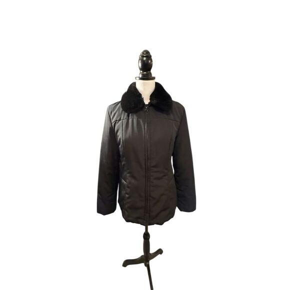 Jones New York Jackets & Blazers - Jones New York Women's Black Jacket Faux Fur Collar. Size Small.